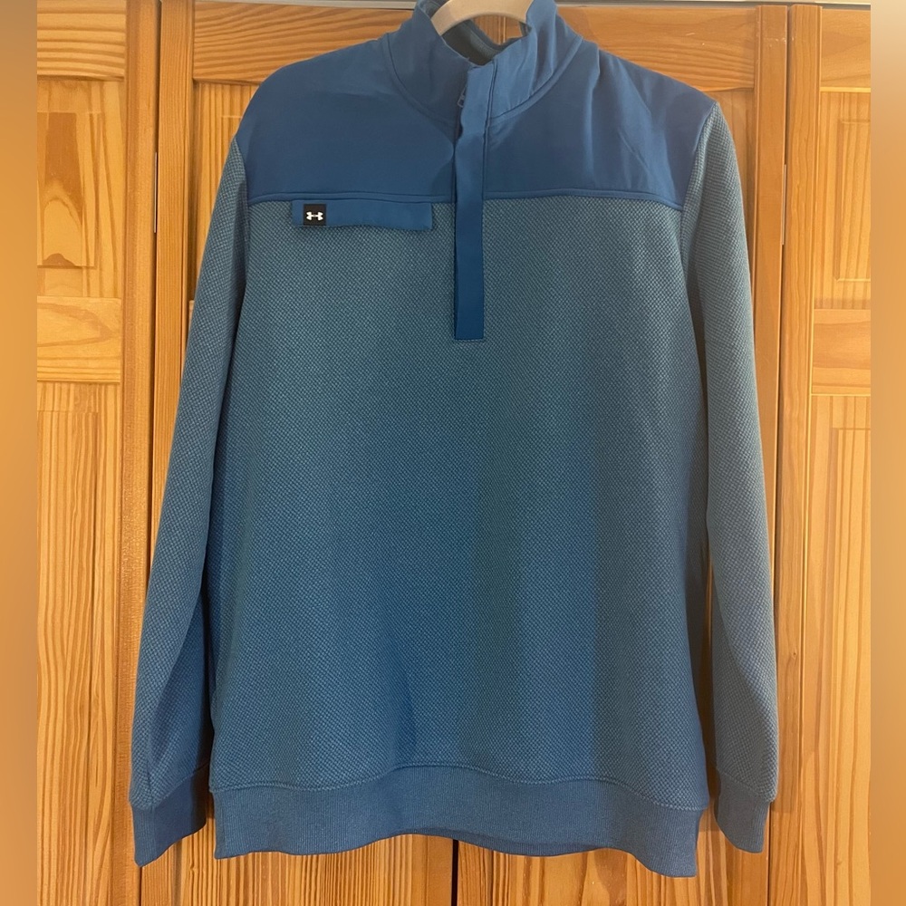 Under Armour 2-Tone Blue Performance Golf Pullover